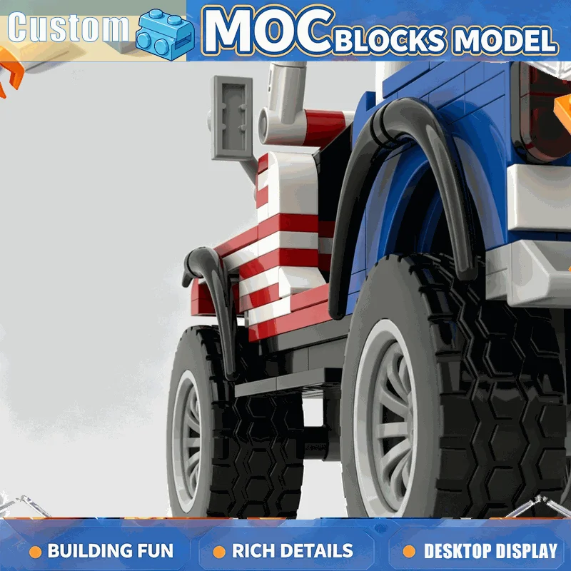 602PCS 1 18 Scale Classic Off Road 4x4 Car Model MOC Building Blocks DIY Assembly Educational Creative Collection Display Gift