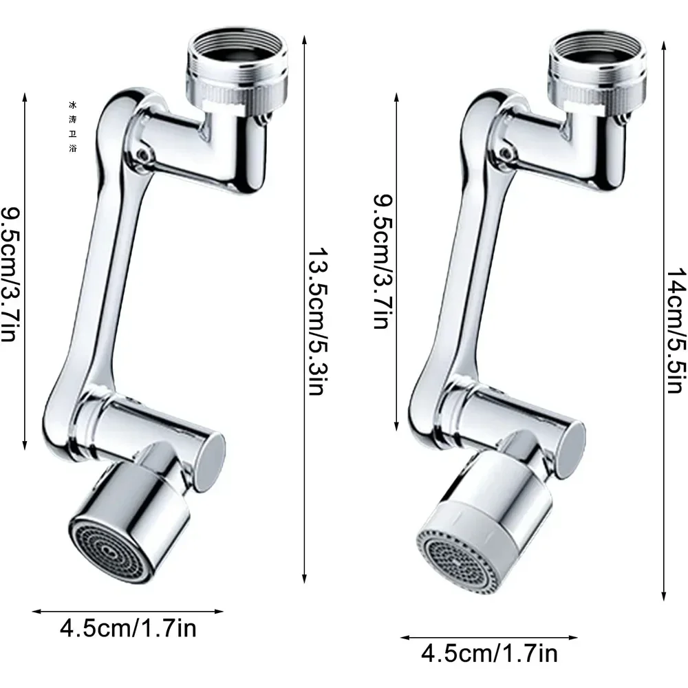 Multifunctional Rotatable Extension Faucet Aerator 1080 Degree Swivel Robotic Arm Water Filter Sink Water Tap Bubbler Sink Fit