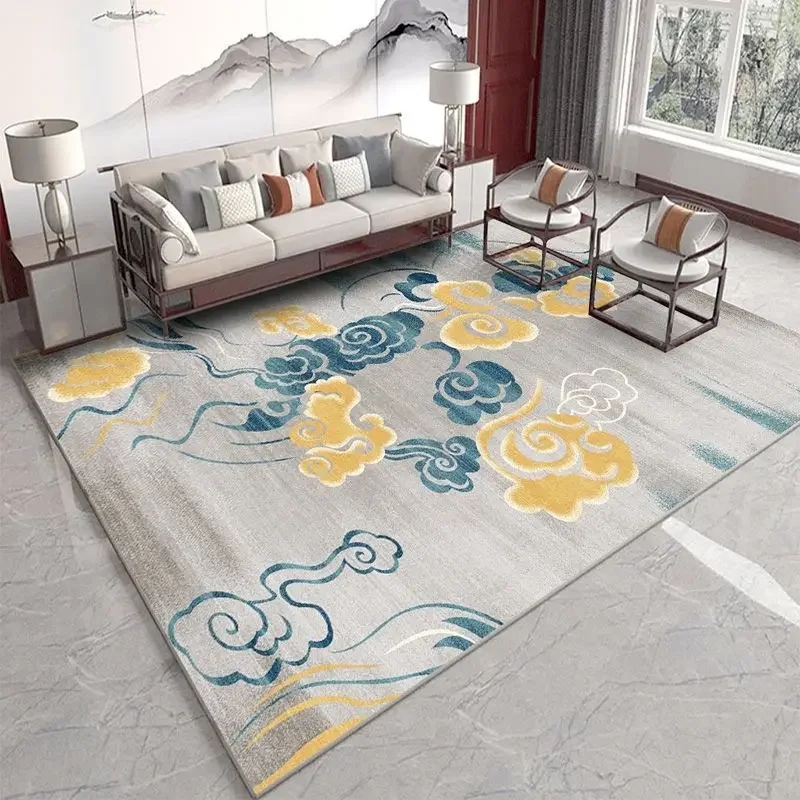 

Oriental Cloud Pattern Area Rug – Non-Slip Large Living Room Carpet, Soft Machine Washable Floor Mat for Study, Home Decor