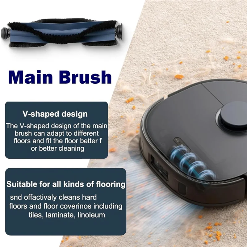 A20M pour Eufy X10 Pro Omni, brosses latérales principales, filtres Hepa, tissus de vadrouille, pièces de rechange pour aspirateur, accessoires