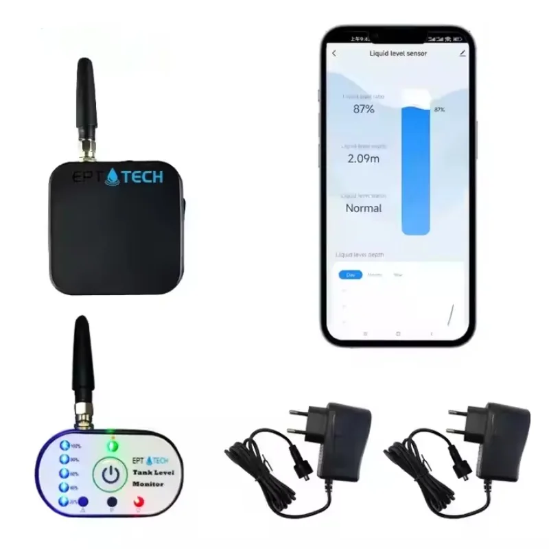 

Smart ultrasonic real-time reminder graffiti Wifi mobile APP liquid level tank monitoring indicator