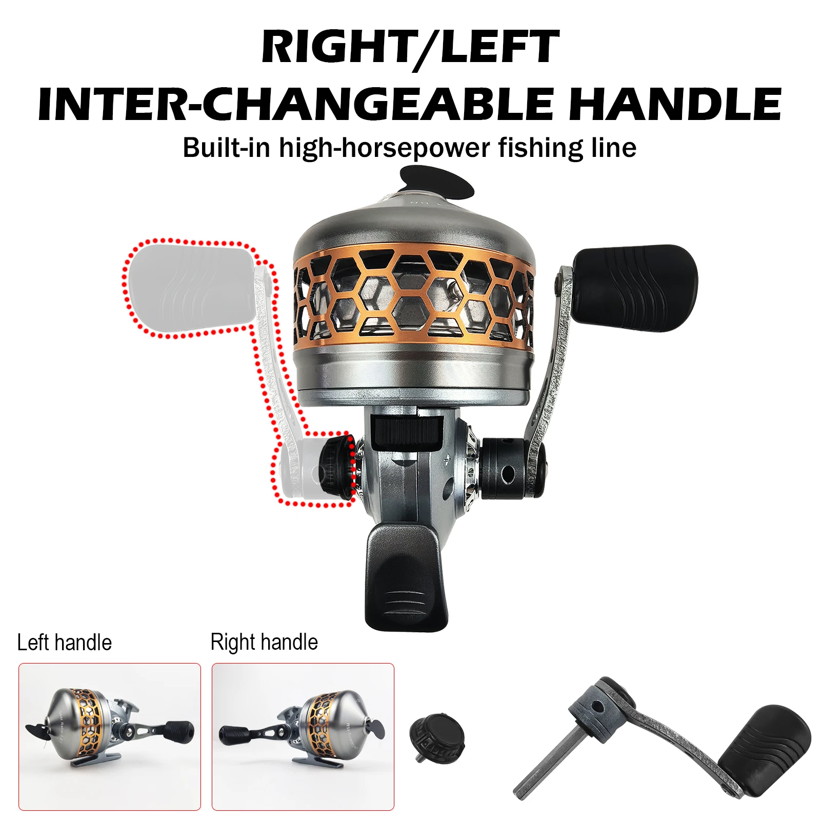 FREE FISHER Carrete giratorio con bobina metálica para lance - imagen 2