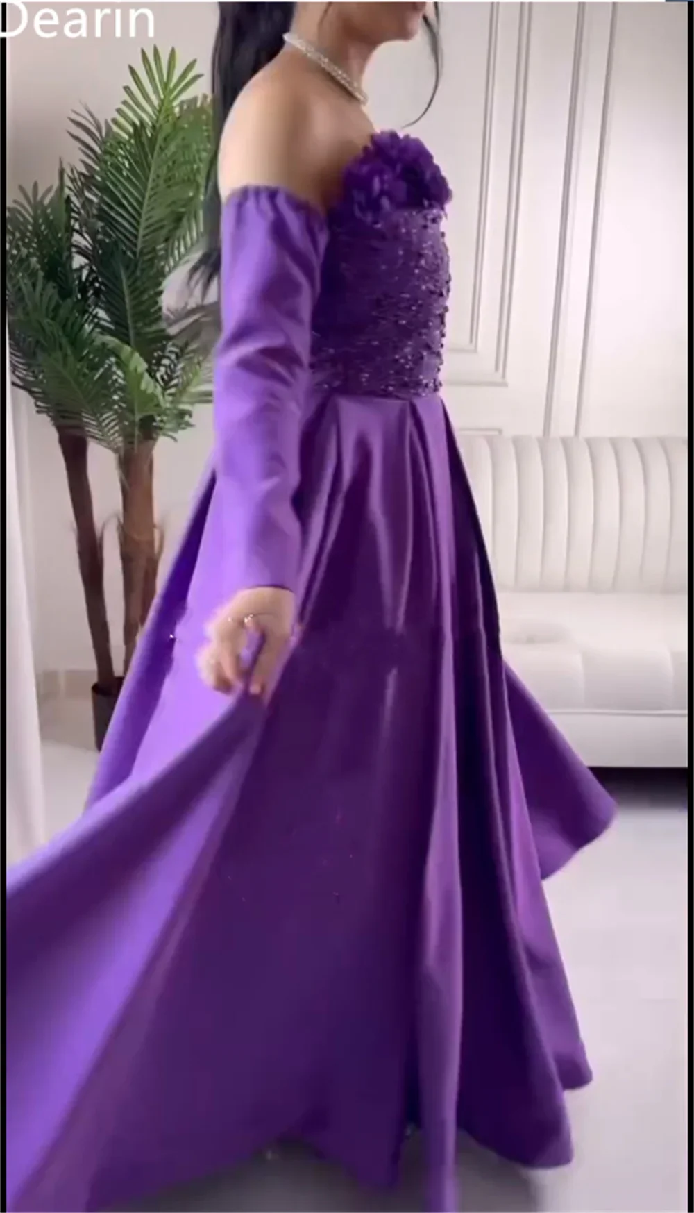 Vestido de noche personalizado Dearin con tirantes finos, faldas hasta el suelo, apliques drapeados, abalorios, vestidos para ocasiones a medida,