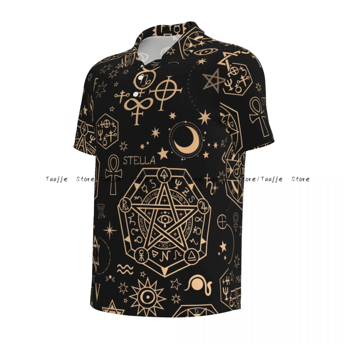 Men's spring summer polo shirt top Esoteric Alchemical Elements business leisure sports short-sleeved T-shirt