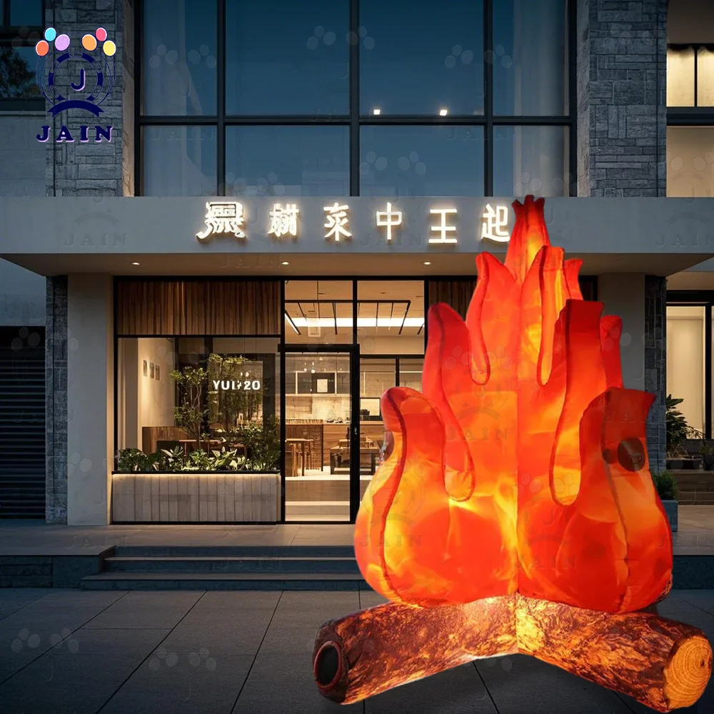 Free Shipping 3m-10ft High Inflatable Bonfire Campfire Model Fire Flame Balloon With Lighting for Outdoor Advertising Decoration