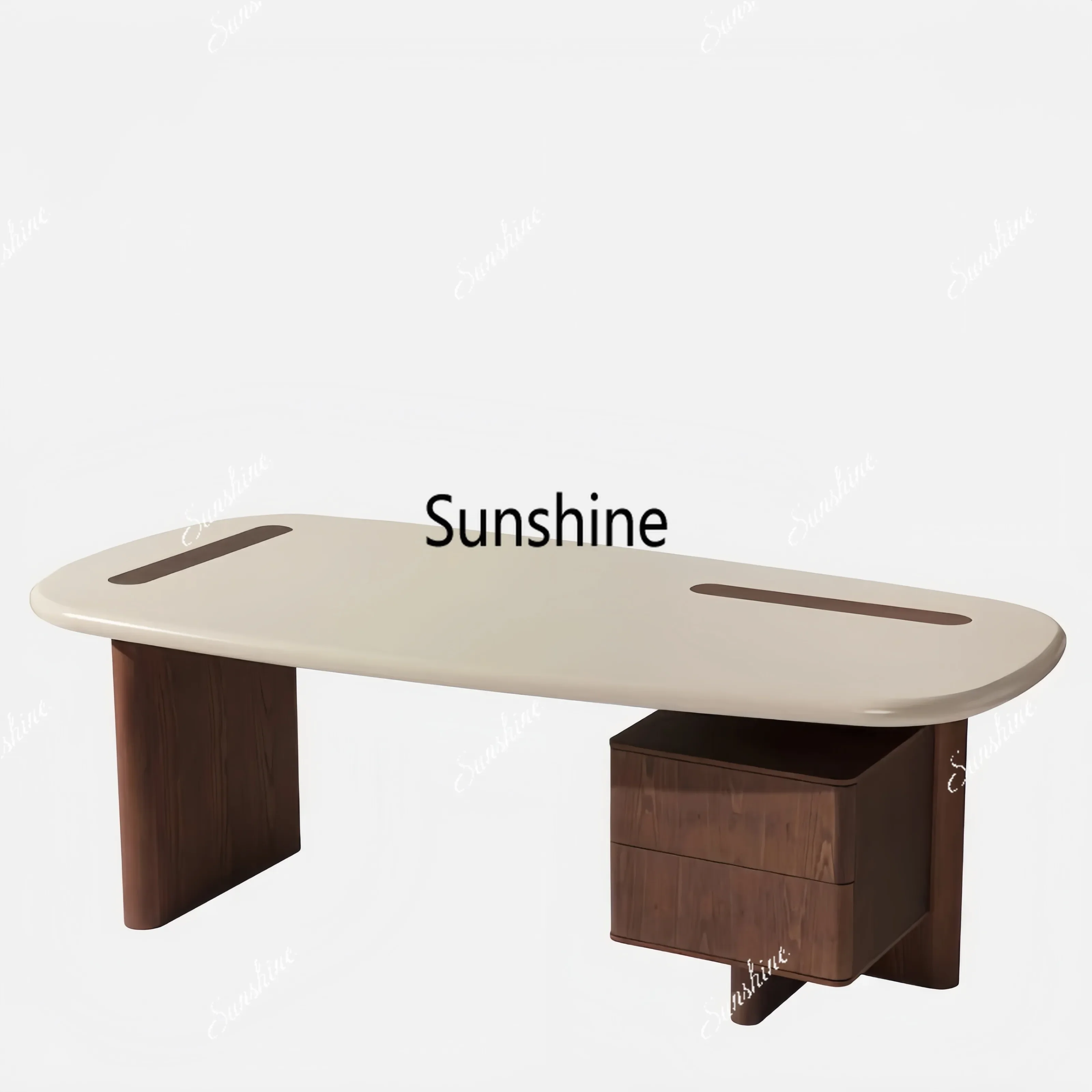 YYMedieval solid wood design desk with drawers for storage, modern simplicity