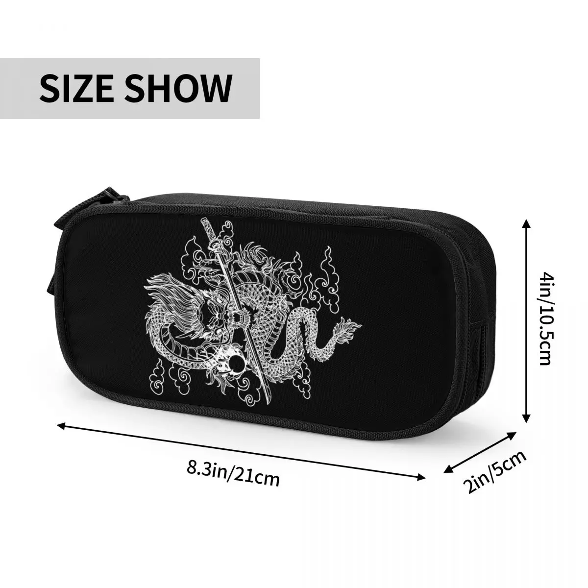 Imagem -04 - White Chinese Dragon Customized School Pencil Cases para Meninos e Meninas Mythical Monster Pencil Pouch Grande Capacidade Papelaria para Estudantes