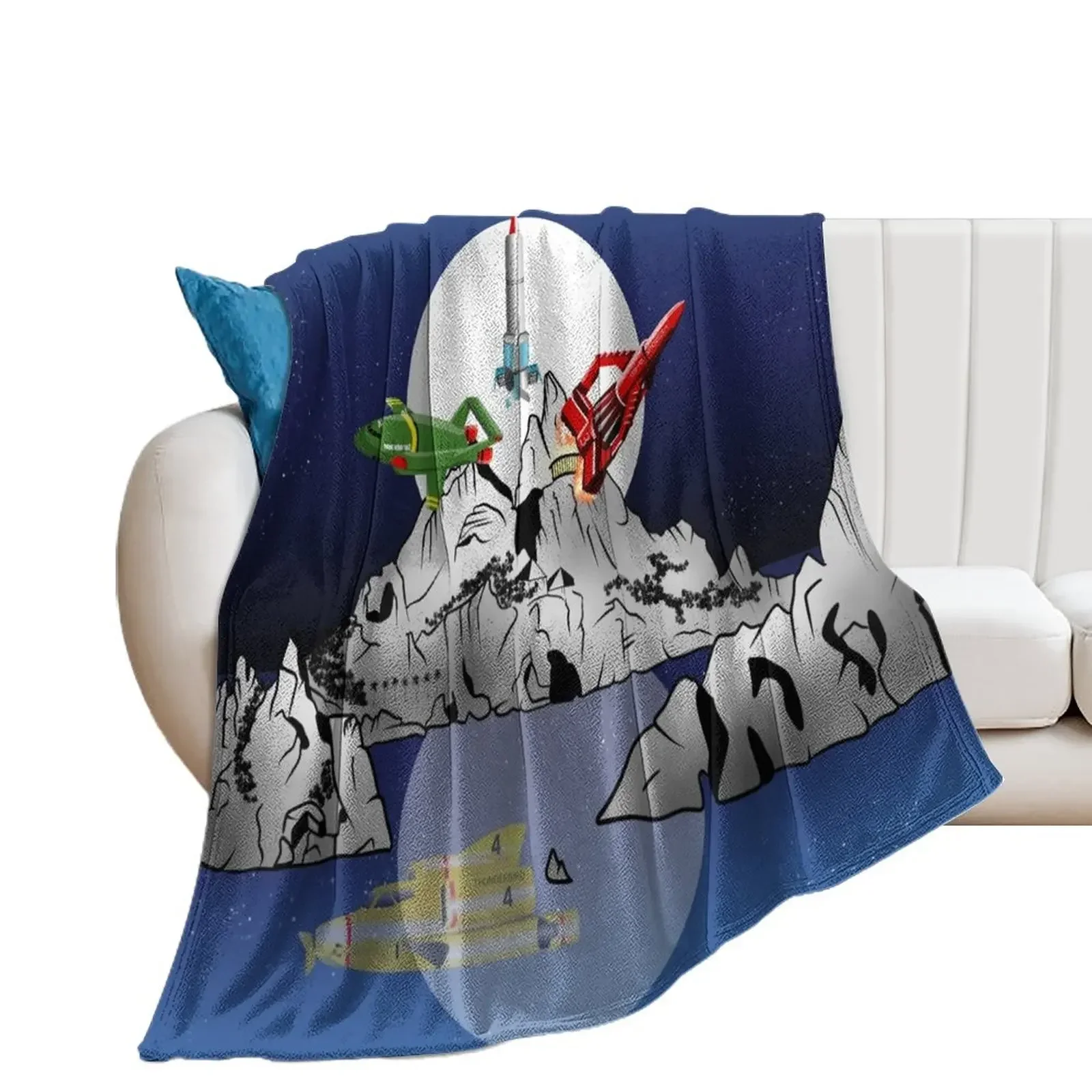 

Thunderbirds Tracy Island Throw Blanket Furrys anime Flannel Sofas Blankets