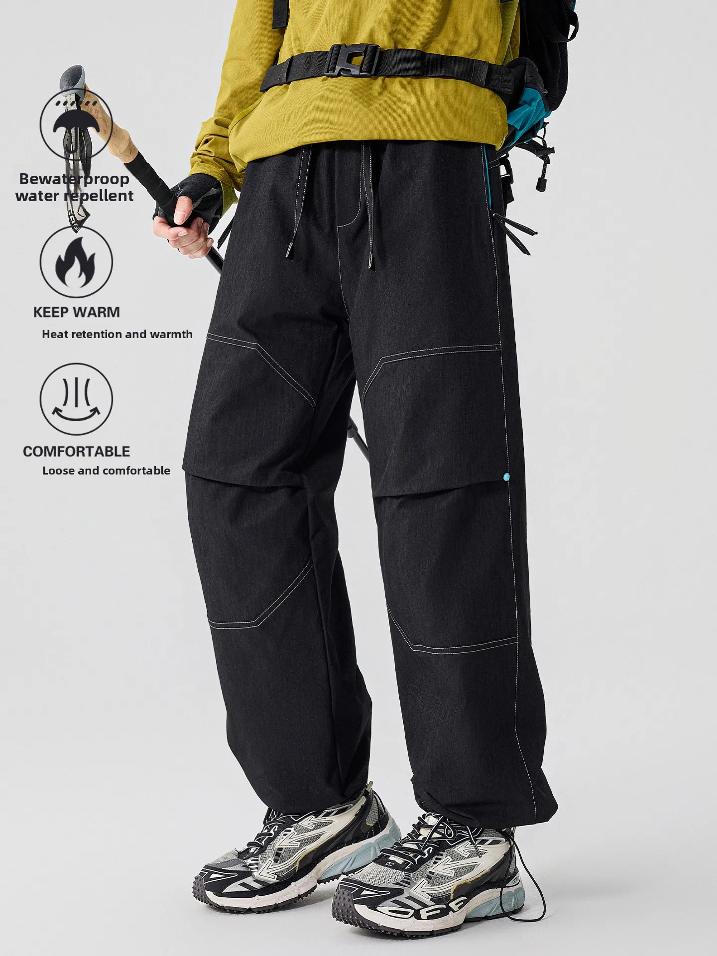 

Утепленные прямые хлопковые брюки для мужчин: зимние, для активного отдыха, ветрозащитные, водонепроницаемые, с флисовой подкладкой