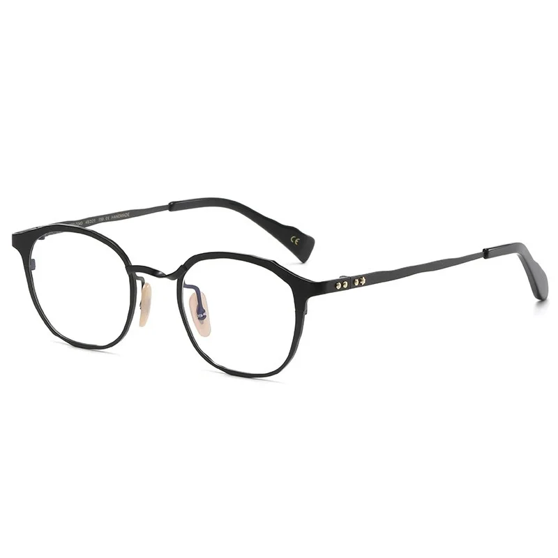 Belight Optical Japan Dissymmetry Design Vintage Round Retro Handmade Pure Titanium Eyeglasses Frame Prescription Lens MM0040