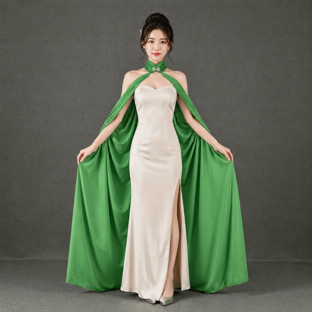 Creative Chiffon Shawl Cape Goth Lightweight Neck Cape Shawl Shawl Wrap Solid Color Light Coat Robe Carnival