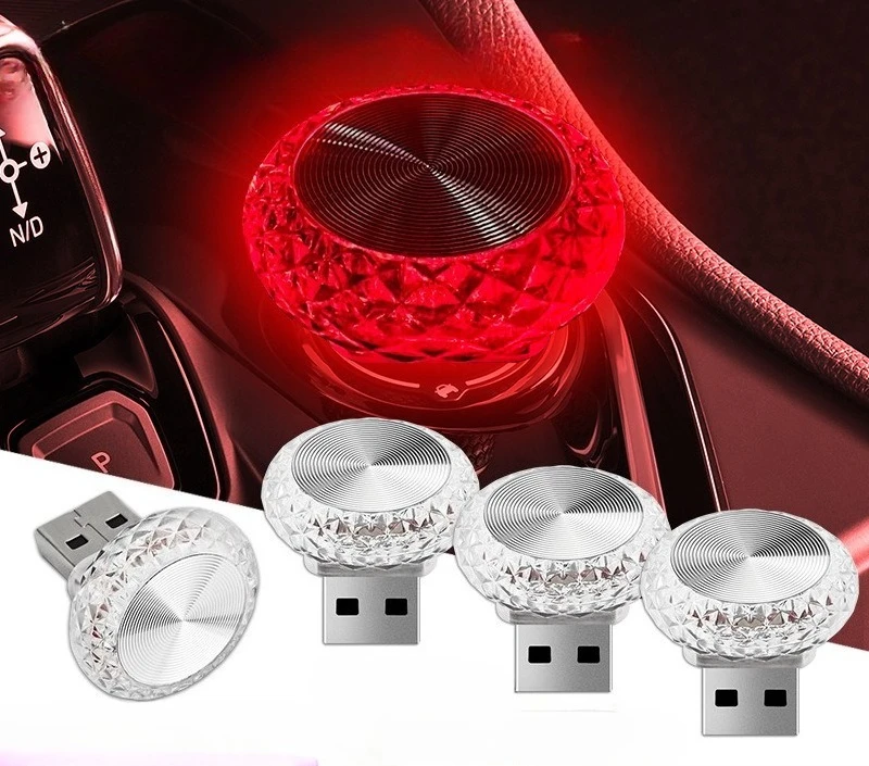 

Автомобильный USB окружающий свет, мини-светодиодные декоративные атмосферные лампы для внутреннего освещения автомобиля, компьютерный светильник, Plug Play, украшение
