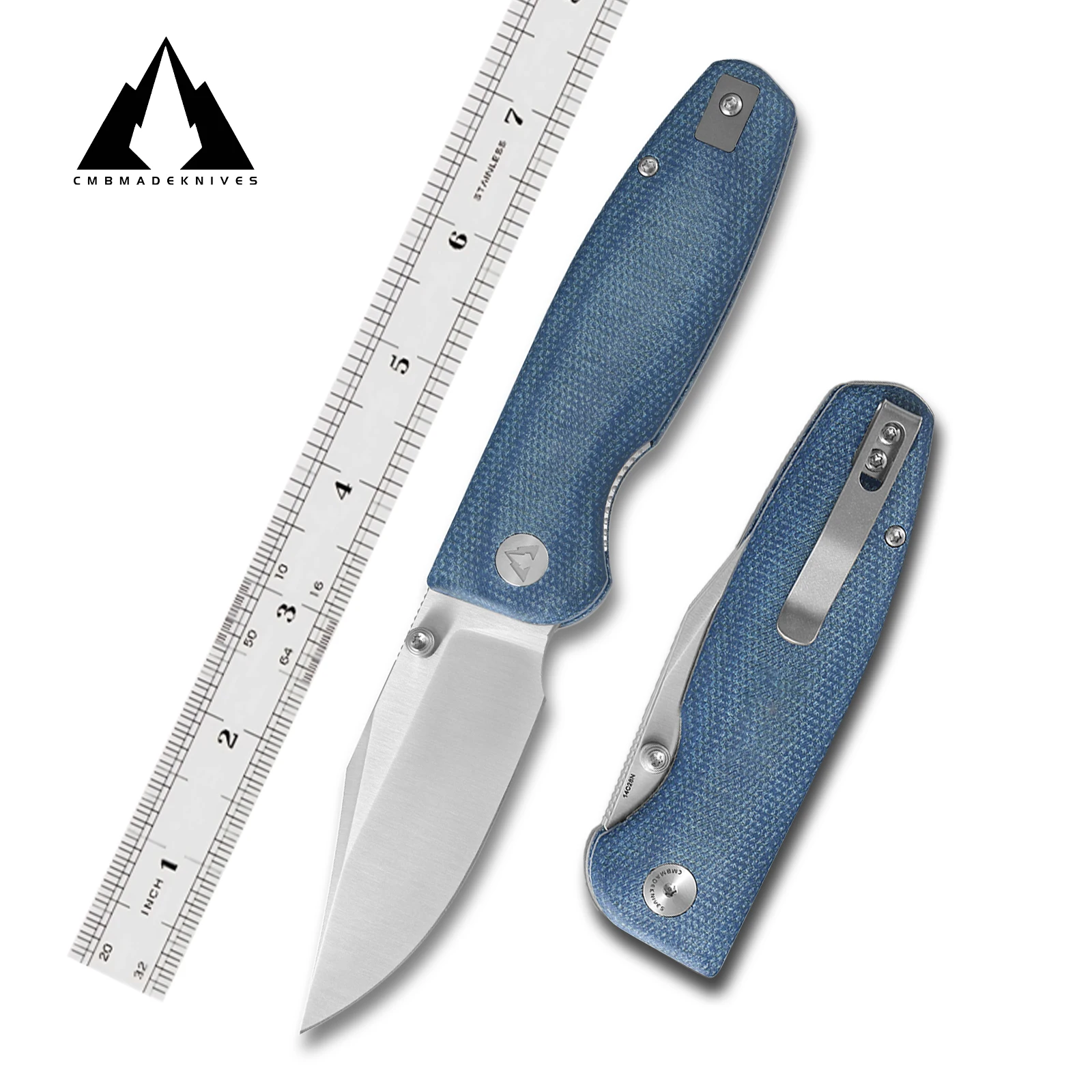 CMBMADEKNIVES محظوظ ميكارتا مقبض 14C28N الصلب التكتيكية بقاء التخييم في الهواء الطلق جيب سكين للفرد EDC CMB-21A