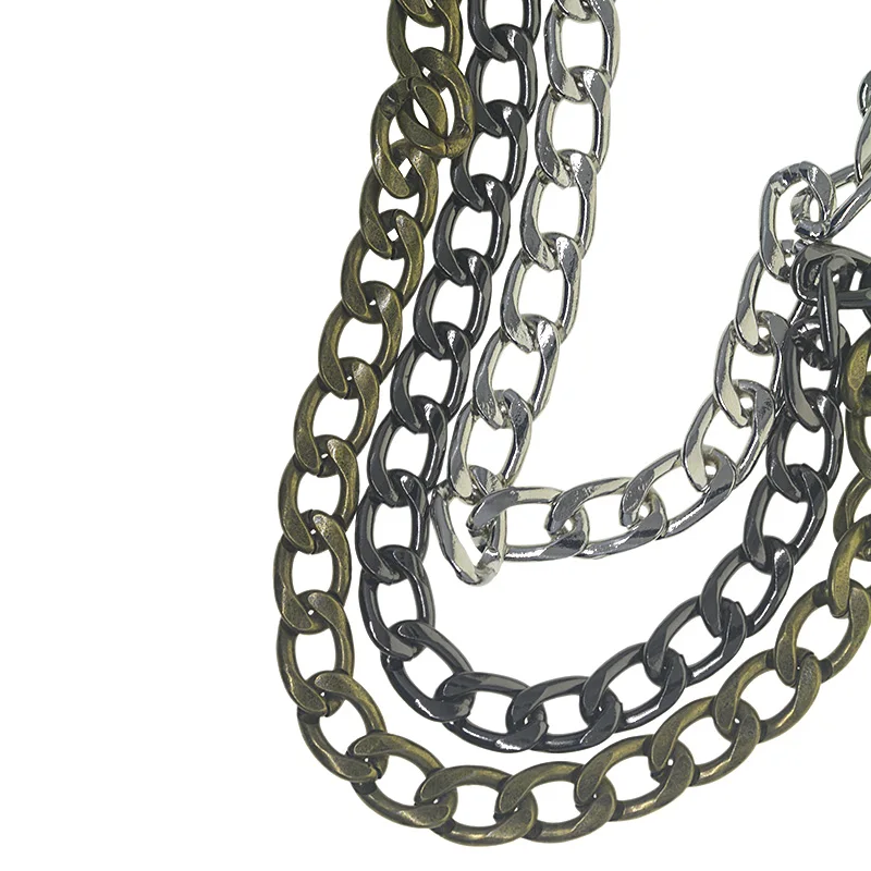Custom Length Black Bronze Silver Biker 7.5mm 0.3inch 30cm-100cm NK Link Chain Wallet Jean Biker FOB Keychain Bag Strap DIY