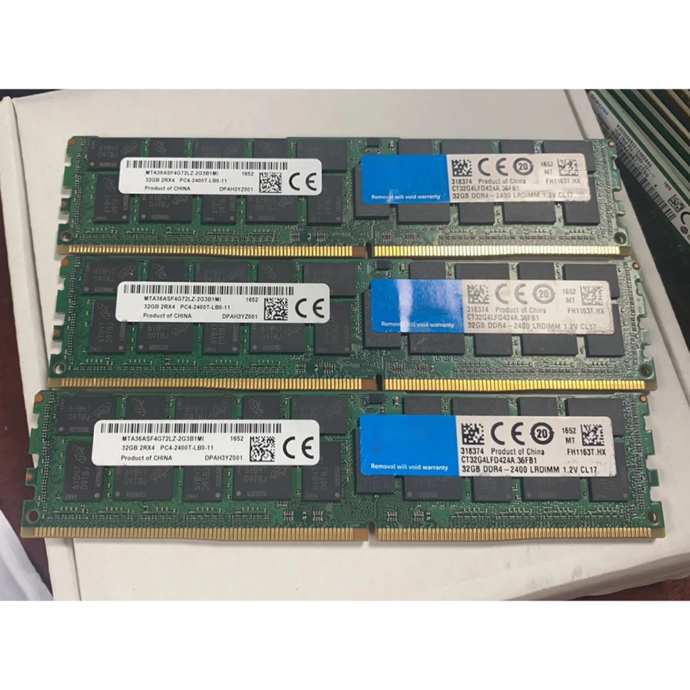 

1 pcs For MT RAM MTA36ASF4G72LZ-2G3B1 32GB 32G DDR4 2400 PC4-2400 2RX4 ECC LRDIMM Memory Fast Ship High Quality