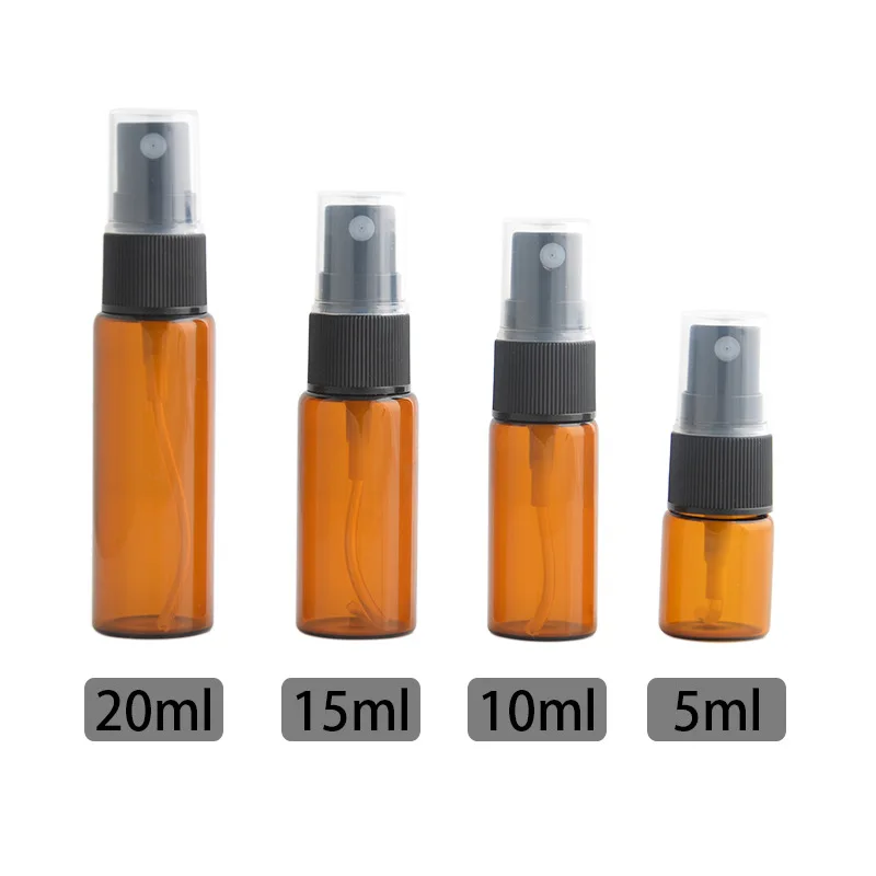 5 Stks/pak Amber Lege Parfum Fles Verstuiver Draagbare Mini Hervulbare Spuitpomp Glazen Flessen Voor Reizen