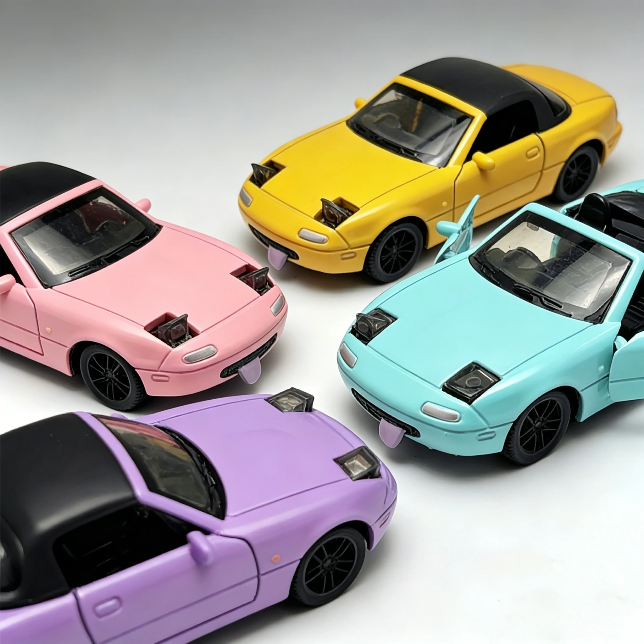 1:36 MX-5 MX5 RX7 R34 Serie Legierungsautomodell mit öffnenbaren Türen, Cabrio-Sportwagen, Rückziehspielzeug für Jungen, als Geschenk oder Dekoration