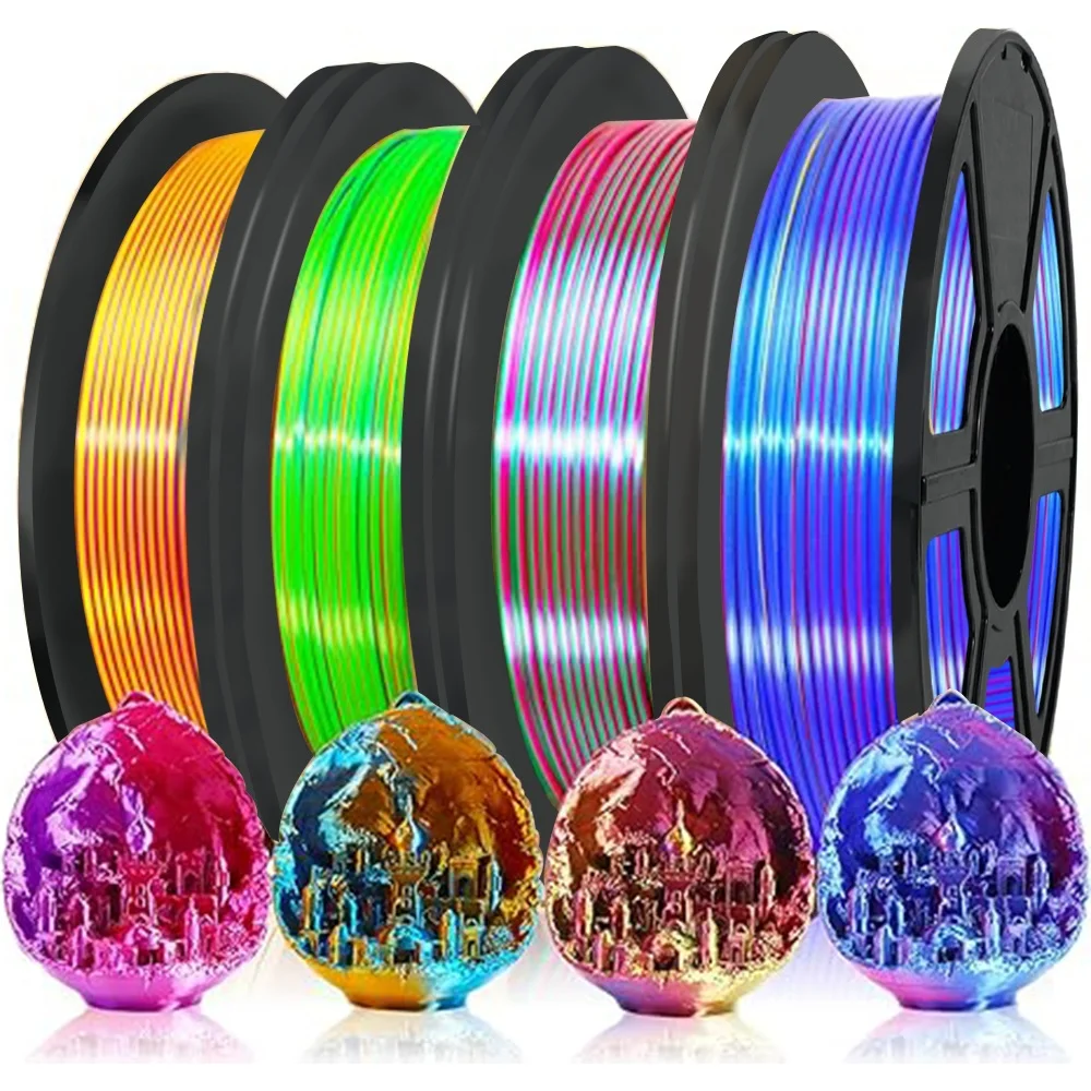 250G 3D Printer Filament PLA 1.75mm 1KG 3D Printing PLA Filament Silk Tricolor Filamento Impresora in 3D Materials Triple