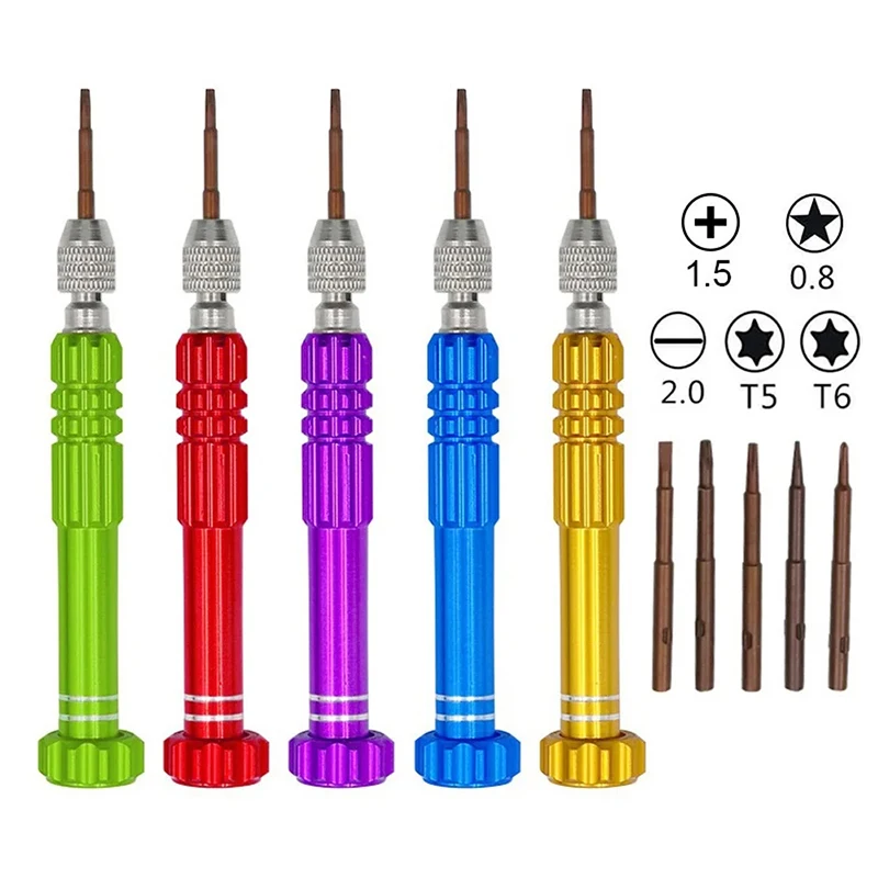 5-in-1 Aluminum Screwdriver Repair Kit Screwdriver Sets Phone Opening Tools Phone Repair Tools For Iphone Huawei Xiaomi MI Watch