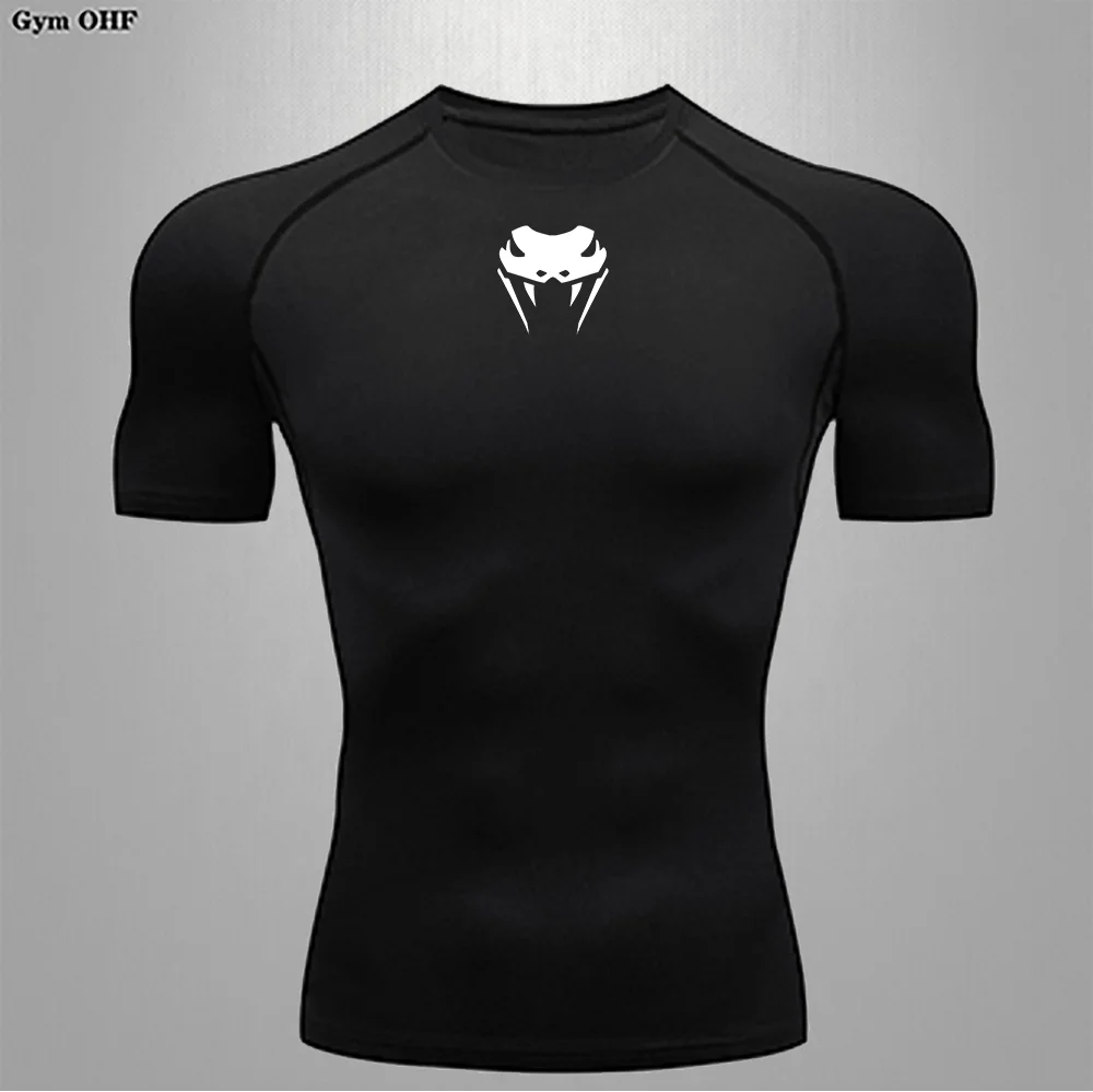 Casual Training T shirt For Men Tight Fitness Gym Breathable Speed Drying Outdoor Slow Running Elastic Compression T shirts Man