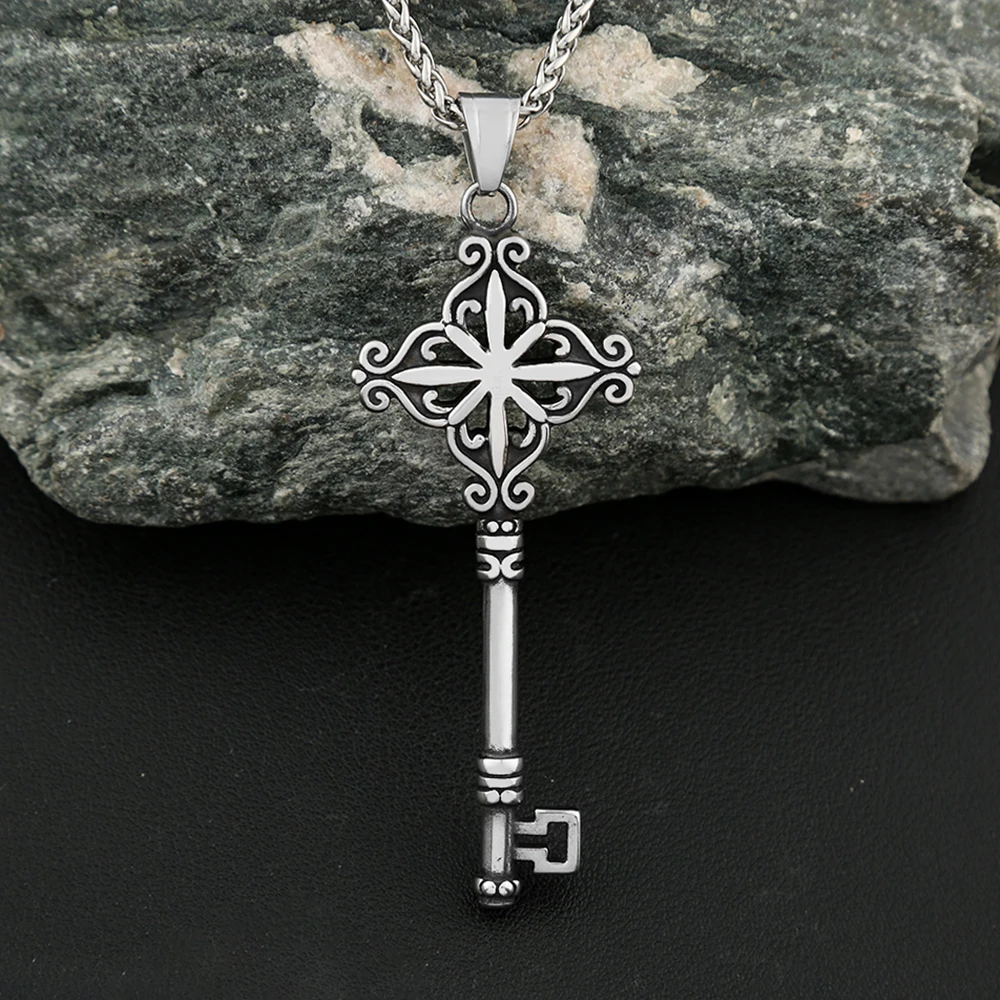 Vintage Punk 316L Stainless Steel Keys Pendant Necklaces For Men Women Hip Hop Biker Male Jewelry Gifts Dropshipping