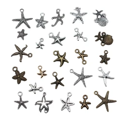 20pcs Conch Shell Starfish Connector Charms Pendants For Jewelry Making DIY Handmade Craft