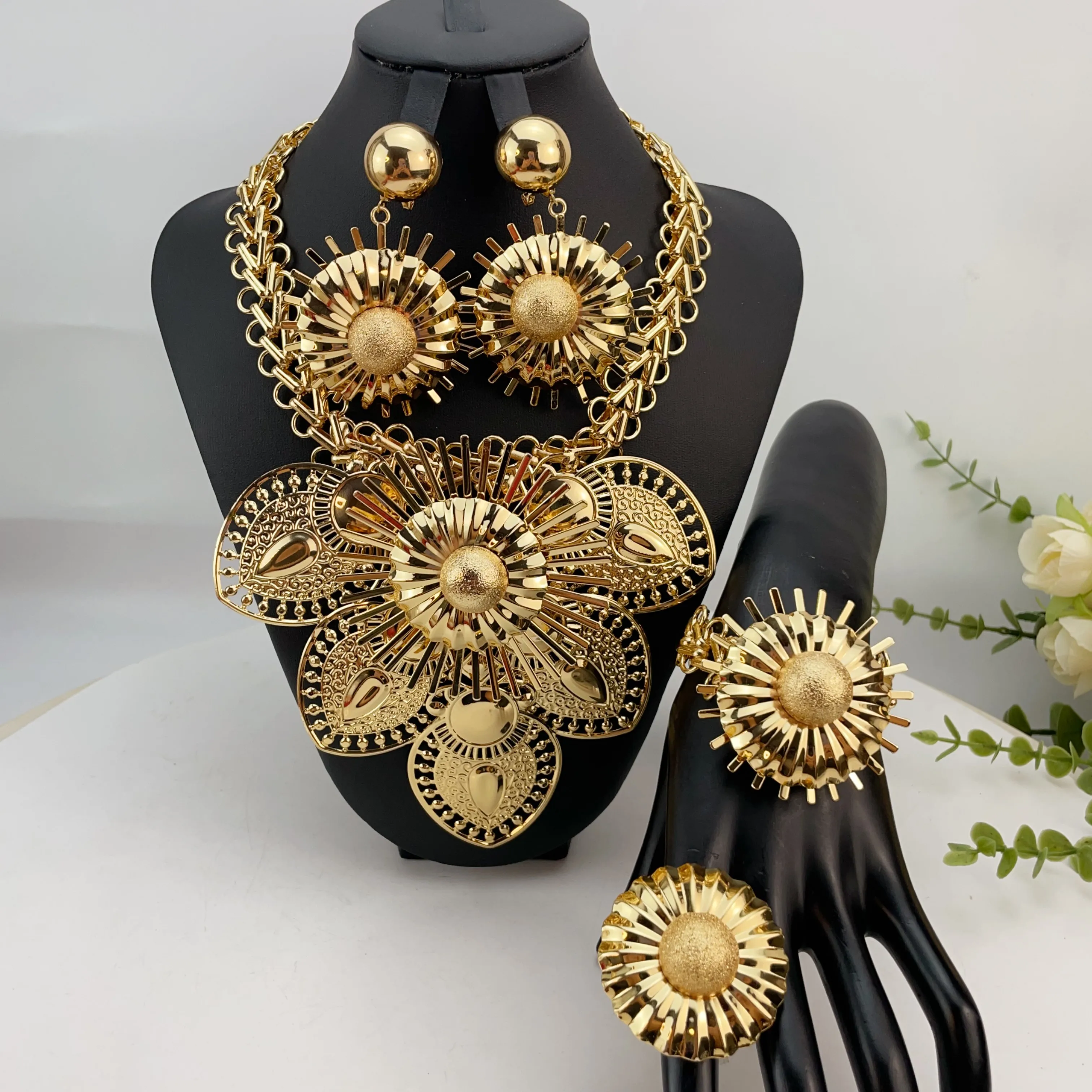 

Latest Brazilian Exquisite Handmade Beautiful Necklace Wedding Party Accessories Fashion Women Jewelry Set FHK23777