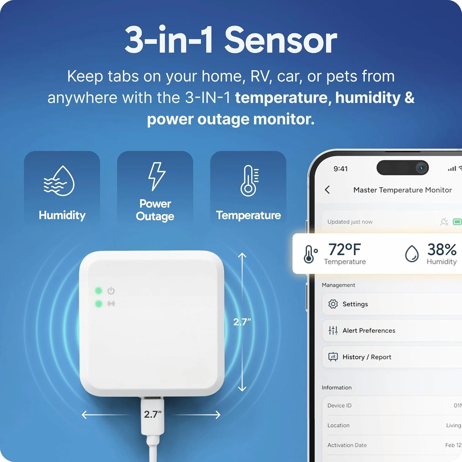 

Монитор сотовой температуры — система контроля температуры домашних животных на колесах. Датчик удаленного отключения и влажности с оповещениями приложений, новый