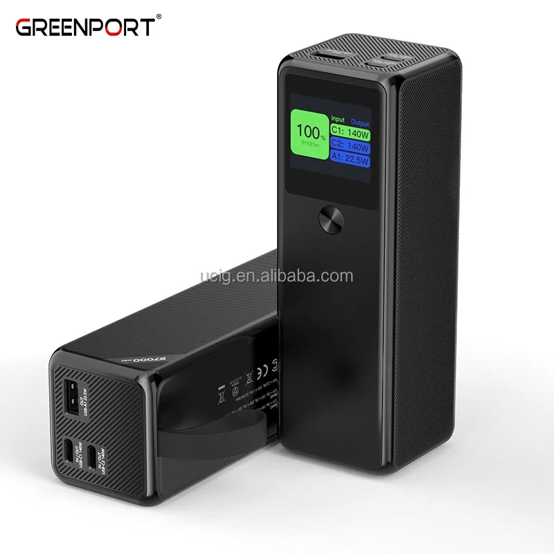 

140W Power Bank 27000mAh 3-Port Portable Laptop Charger 140W USB C Fast Recharge PD3.1 Powerbank For iPhone & Android & Laptops