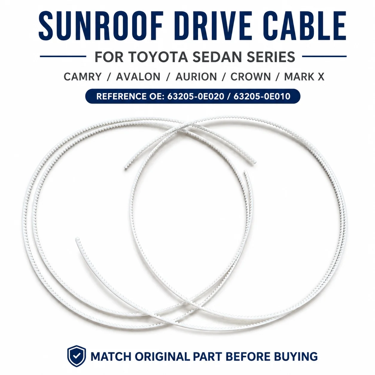 Sunroof Drive Cable Repair Replacement for Lexus IS250 IS350 ES240 ES350 GS300 GS350 HS250H 2005-2018 OE 63205-0E020