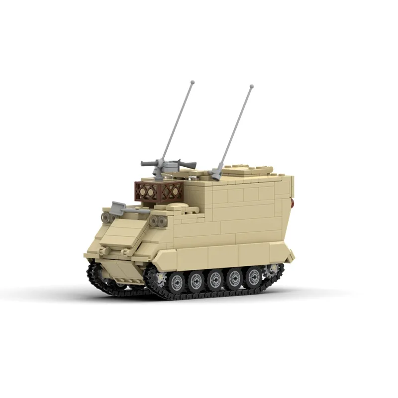 

Hot Modern Military Panzer Tank M577 Armored Car Building Blocks WW2 US Army Vehicle Action Figures Weapon Bricks Toys For Kids