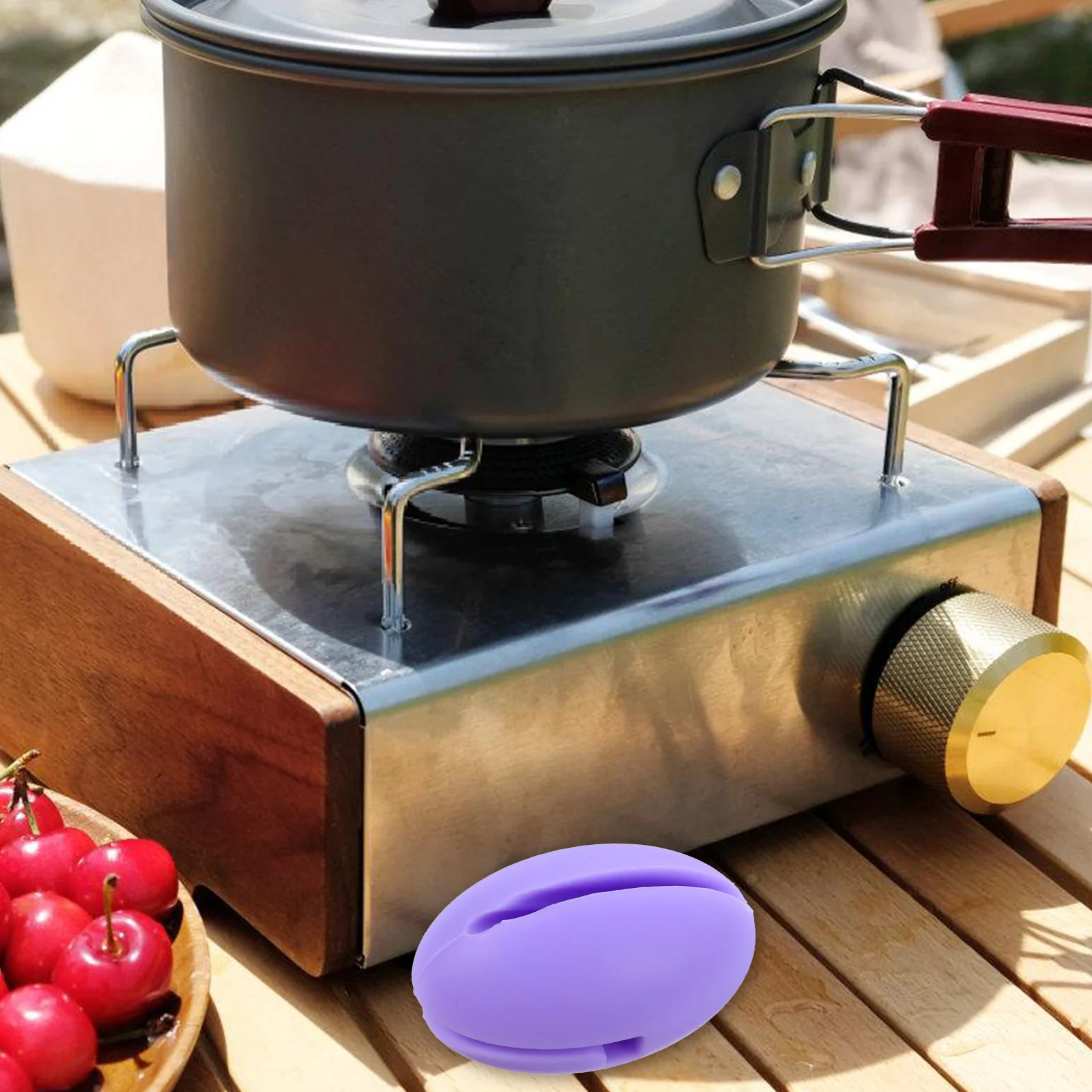 

Silicone Thermometer for Pot Probe Holder Purple Temperature Probe Clip Holder Reusable Kitchen Tool Temperature Gauge