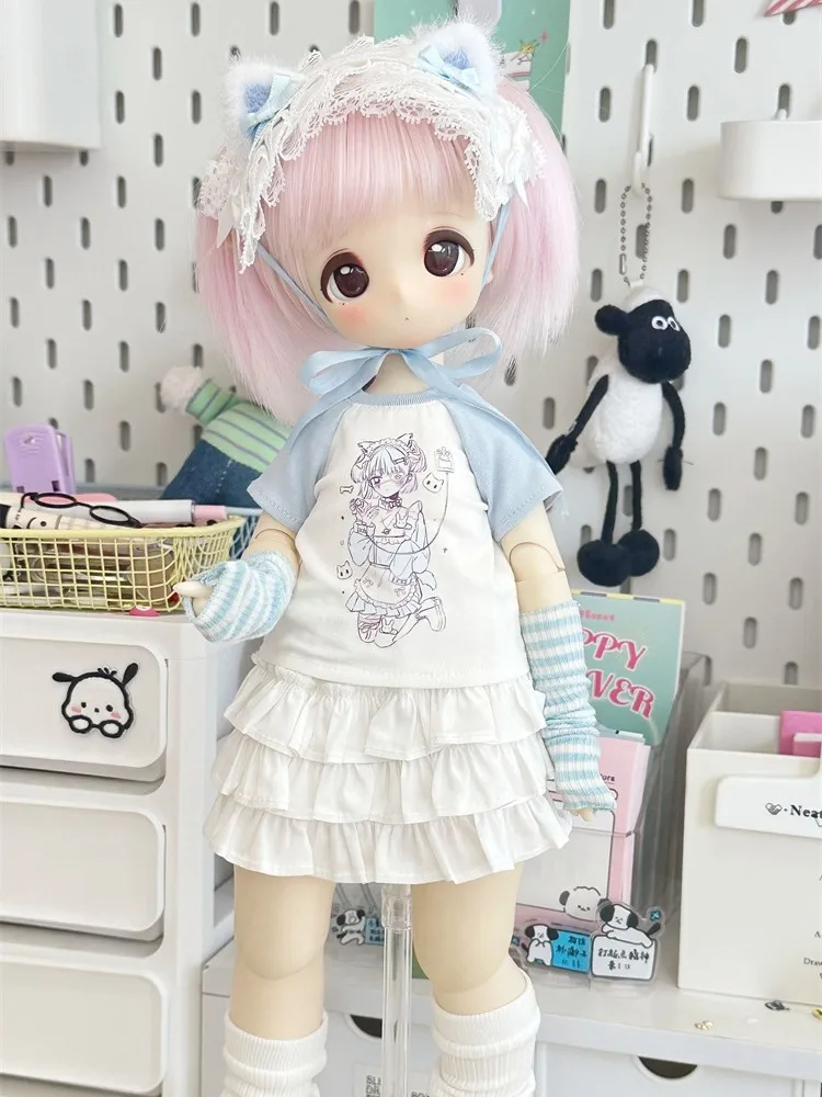 1/4 BJD Doll Clothing Accessories Dolls Skirt T-shirt Sweet Bag For Grils Boys DIY Gift