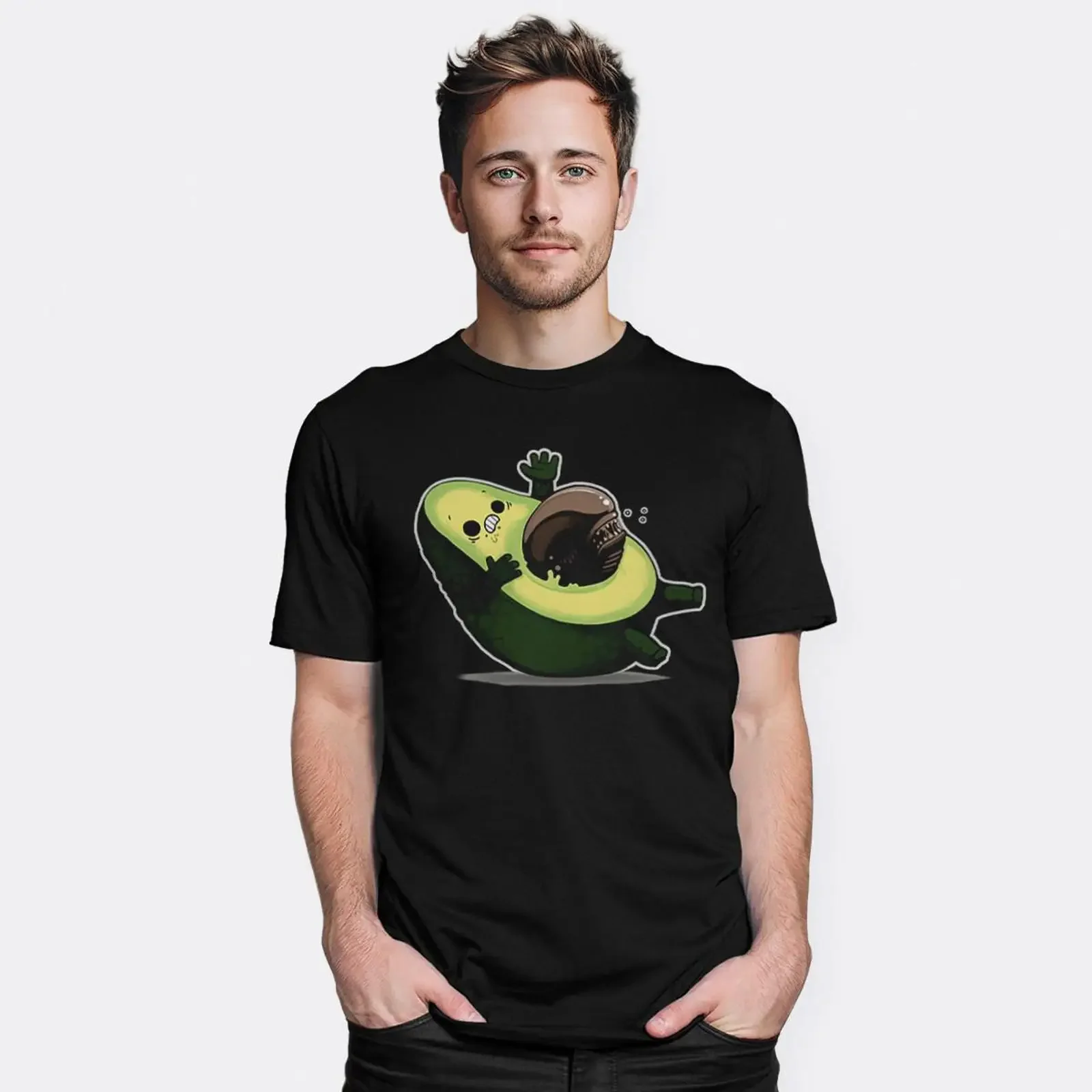 Avocado and Alien Chestburster Funny T Shirt  Sizes VCD 27733 vintage Washed homme Casual Slightly Stylish fashion graphic Soft
