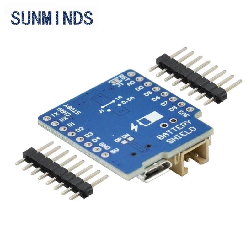 Battery Shield For WEMOS D1 mini single lithium battery charging & boost
