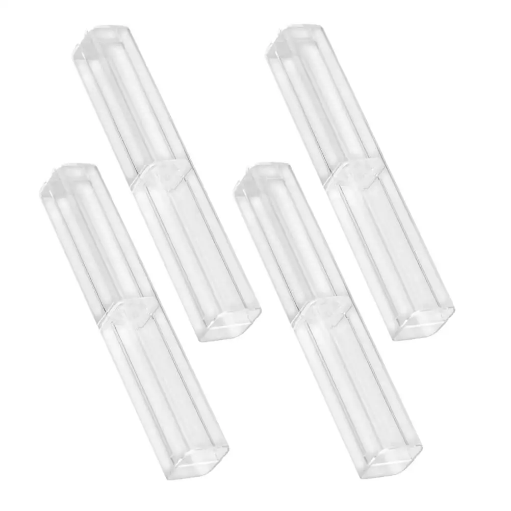 4 Pcs Pen Case Containers Empty Crystal Plastic Small Boxes Transparent Holder For Gift Ballpoint Storage Display