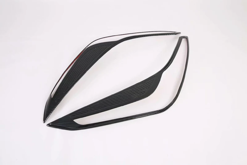 For Toyata Prius PHEV XW50 2019 2020 Car Accessories Carbon Fiber Style Front Head Light Headlight Lamp Cover Trim Molding Frame