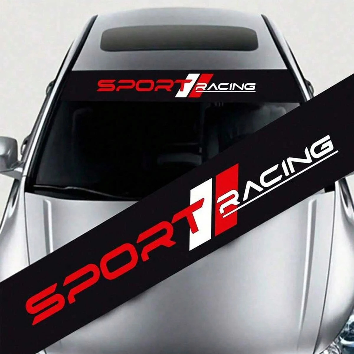 A single-sheet eye-catching reflective car windshield sticker, suitable for most vehicle models. Durable, windproof and fashiona