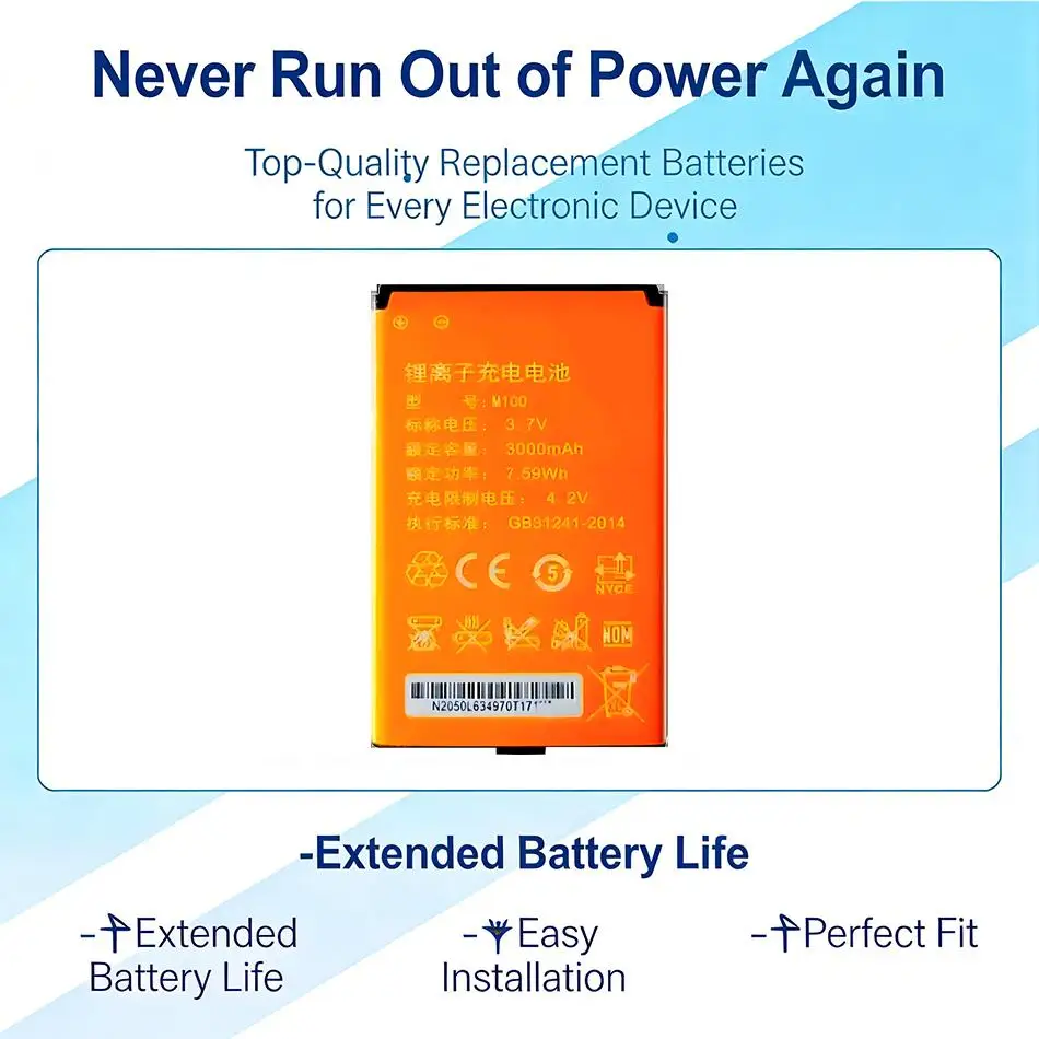 

2050Mah Portable Router Battery For Bengteng M100 4G Wifi Mini 3G Lte M20 Safe