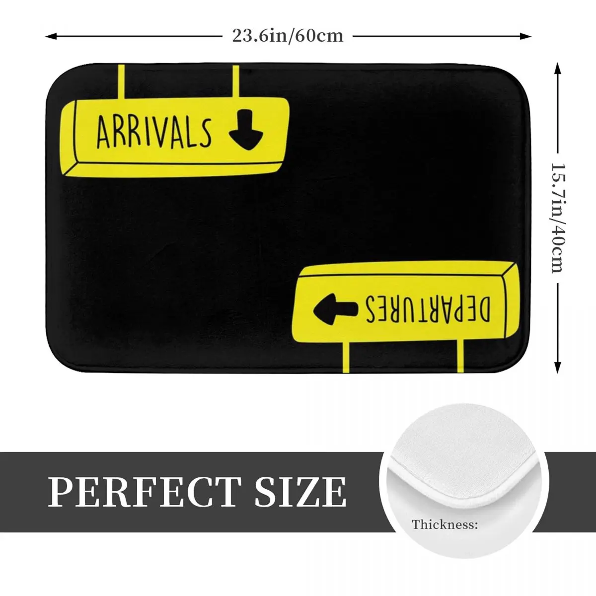 Aviation Arrivals Departures Airport Sign Doormat Non-slip Bath Mats Home Entrance Rugs Kitchen Bedroom Carpet Hallway Footpad