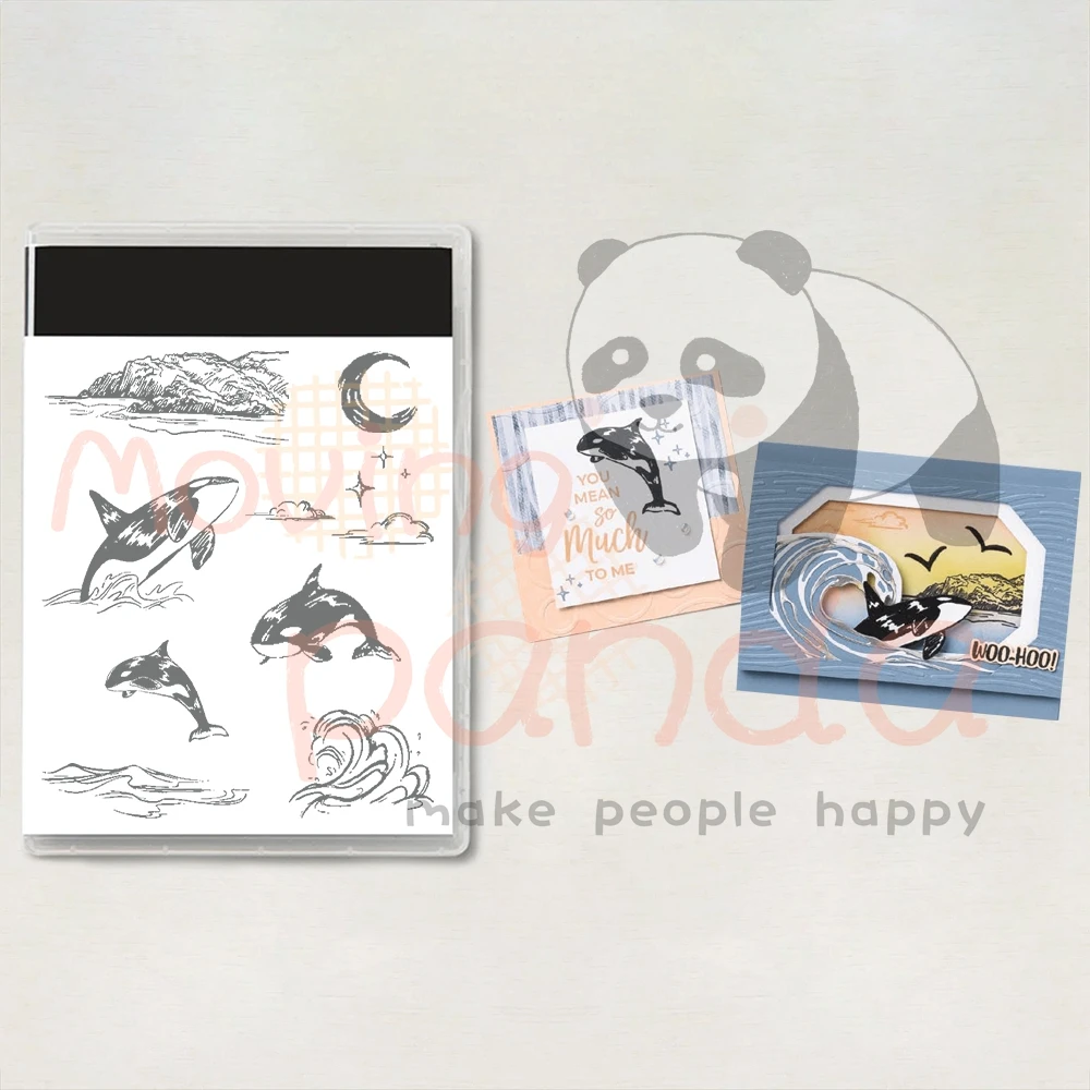 

MP830 Marine Animal Metal Cutting Dies And Clear Stamps For DIY Embossed Paper Cards Decorated Handbook Album Craft Stamps