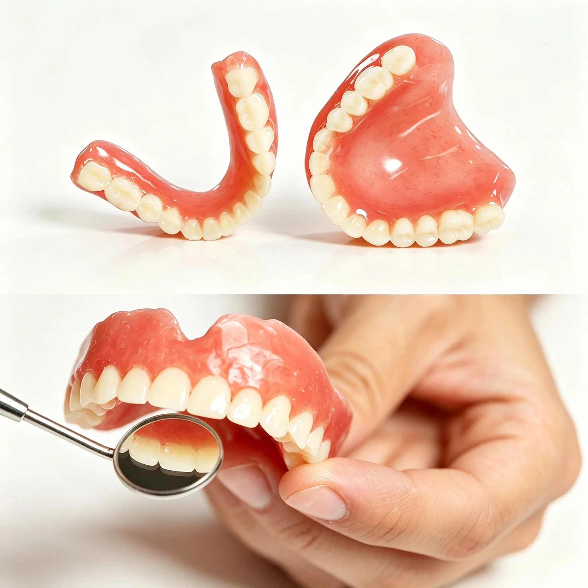 Upgraded Pro Soft Supple Silicone Dentures Complete Partial Detachable Natural False Teeth Adult Dental Fix for All Daily Meals