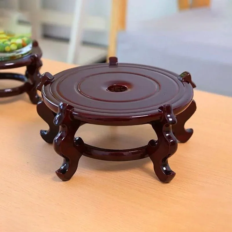 Rustic Wooden Flowerpot Base Plant Stand Vase Display Fish Bowl Riser Potted Plant Bases Desktop Plant Riser Gardening Planter