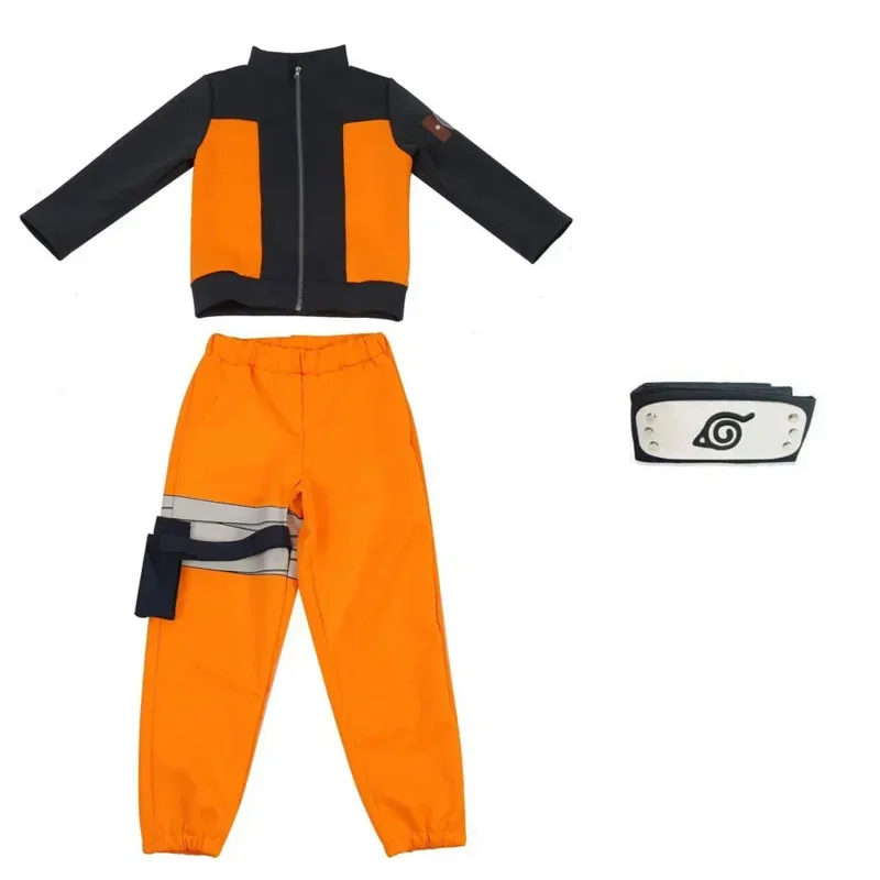 Детская куртка Акацуки для косплея, куртка Узумаки для мальчиков и девочек, брюки, повязка на голову, кошелек-лягушка, детская форма, костюм Kunai на Хэллоуин, MN3