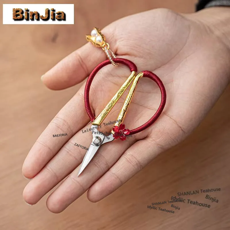 Pendant Tea Bags Scissors Embroidery Cutting Sewing Tailor Shears Handicraft DIY Tea Ceremony Specialized Tools Gift Ornaments