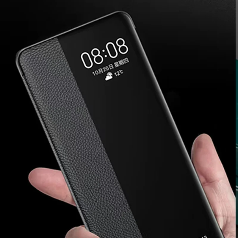 for Huawei Nova Y90 Case Luxury Window View PU Leather Phone Case For Huawei Nova Y90 Funda Flip Cover for NovaY90 Cases Y 90