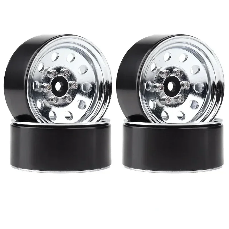 4 個のメタル 1.9 インチ ビードロック ホイール リム 3 スタイル 1:10 RC クローラー車用 アキシャル SCX10 90046 TRX4 レッドキャット GEN8