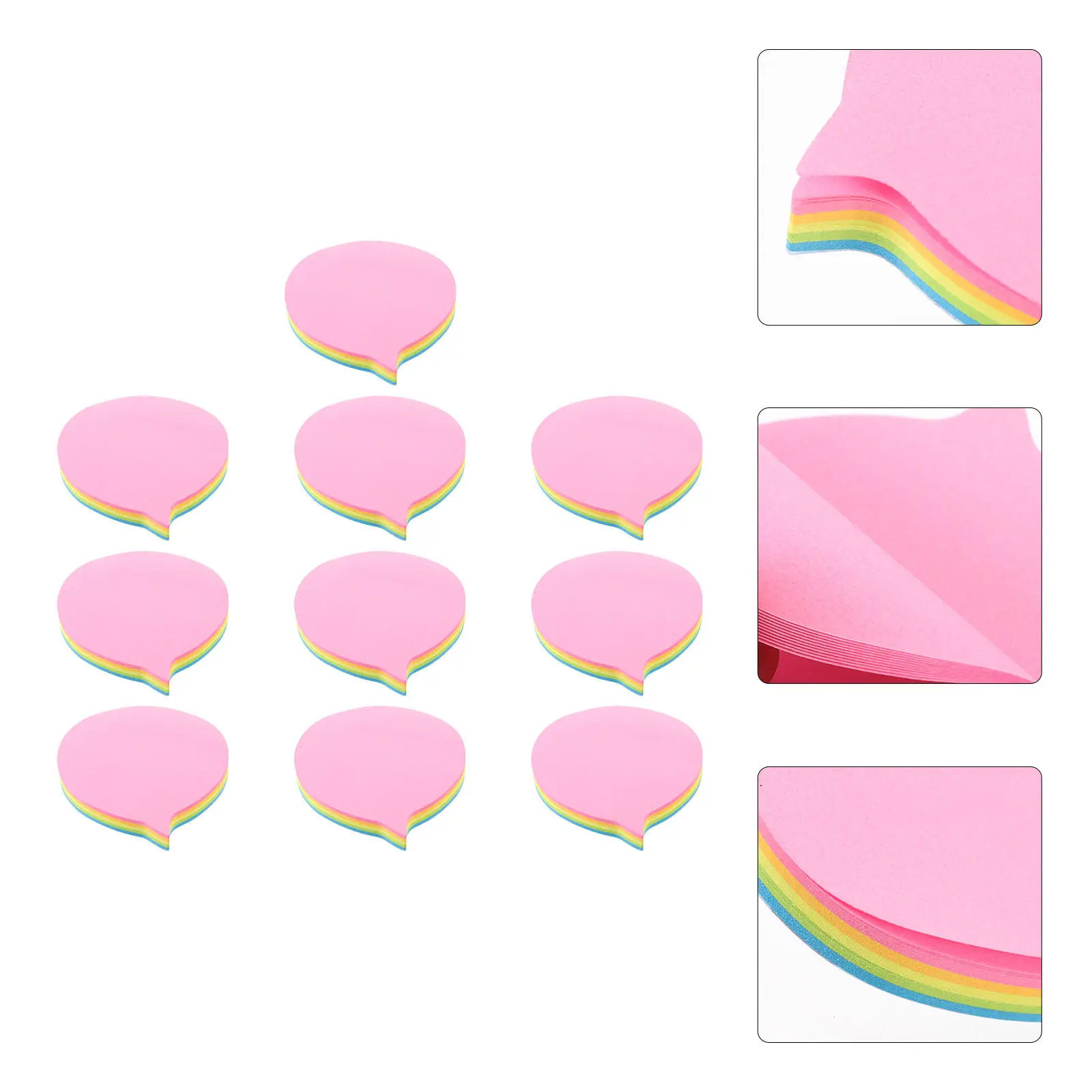 

10 Books Colorful Memo Stickers Self-Adhesive Tearable Paper Note Stickers for Office School Daily Use Creative Notepads Sticky