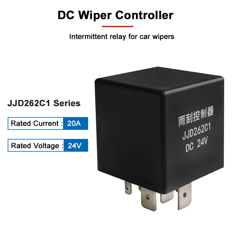 JJD262C1 Automotive Wiper DC Control Intermittent Relay 24V 20A 6-pin Flasher For Trucks And Buses