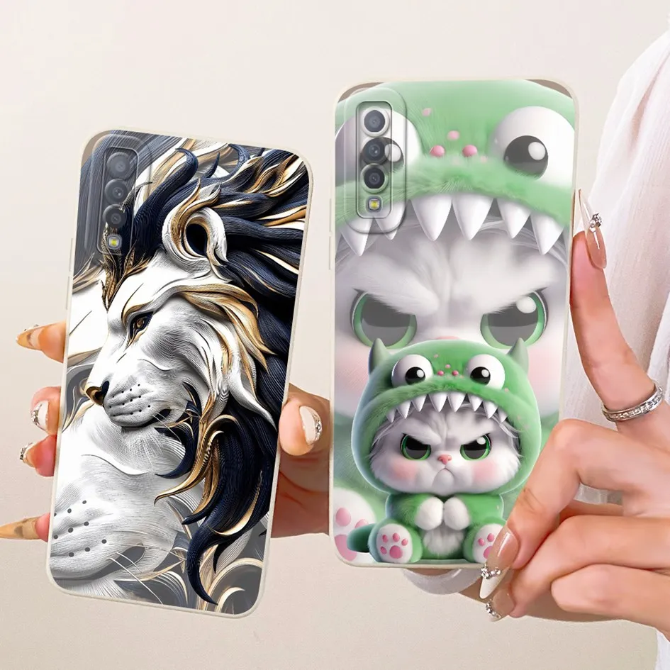 For Samsung Galaxy A7 2018 Case SM-A750F Lovely Cartoon Soft Liquid Silicone Matte Cover For Samsung A9 2018 SM-A920F A9s Fundas